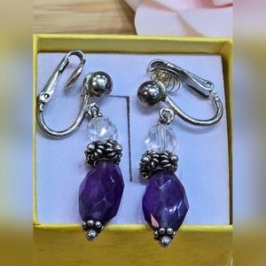 Elegant Amethyst and Sterling Silver Earrings